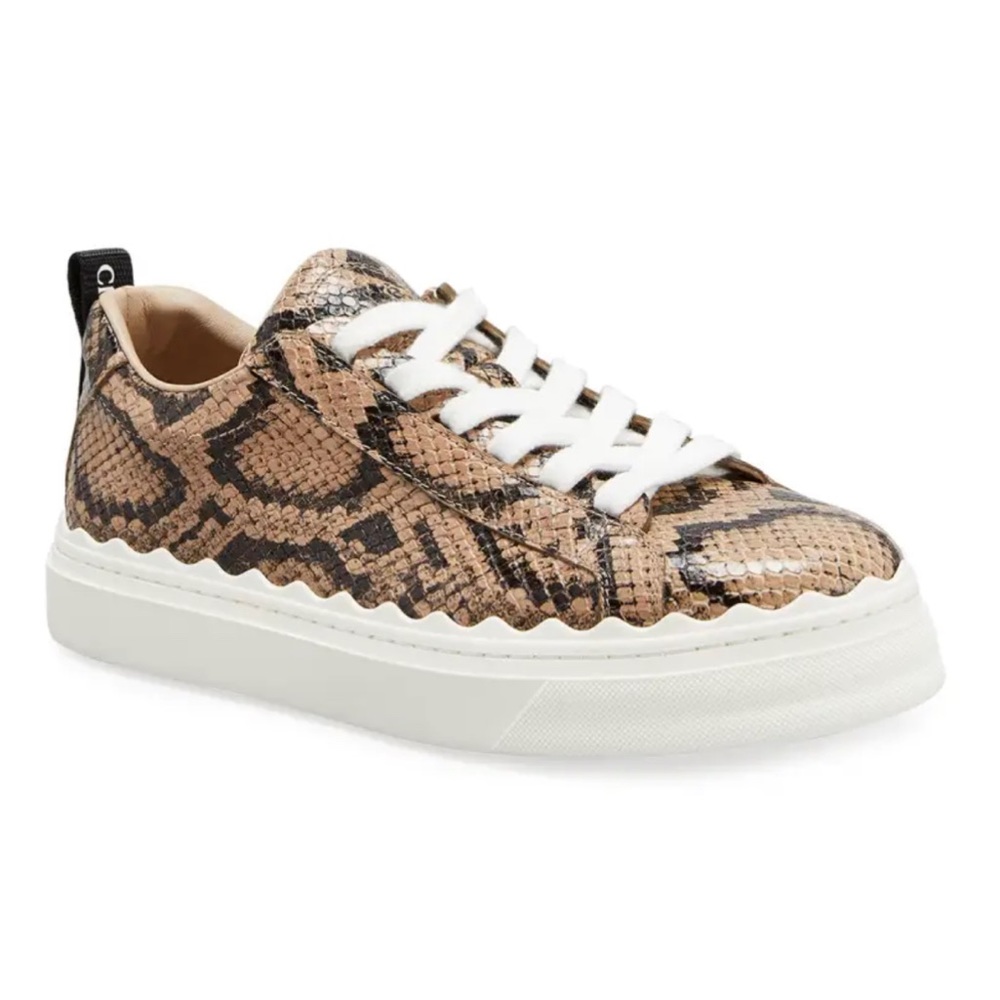 Chloe Lauren Snake-Print Court Sneakers 39EU - 9